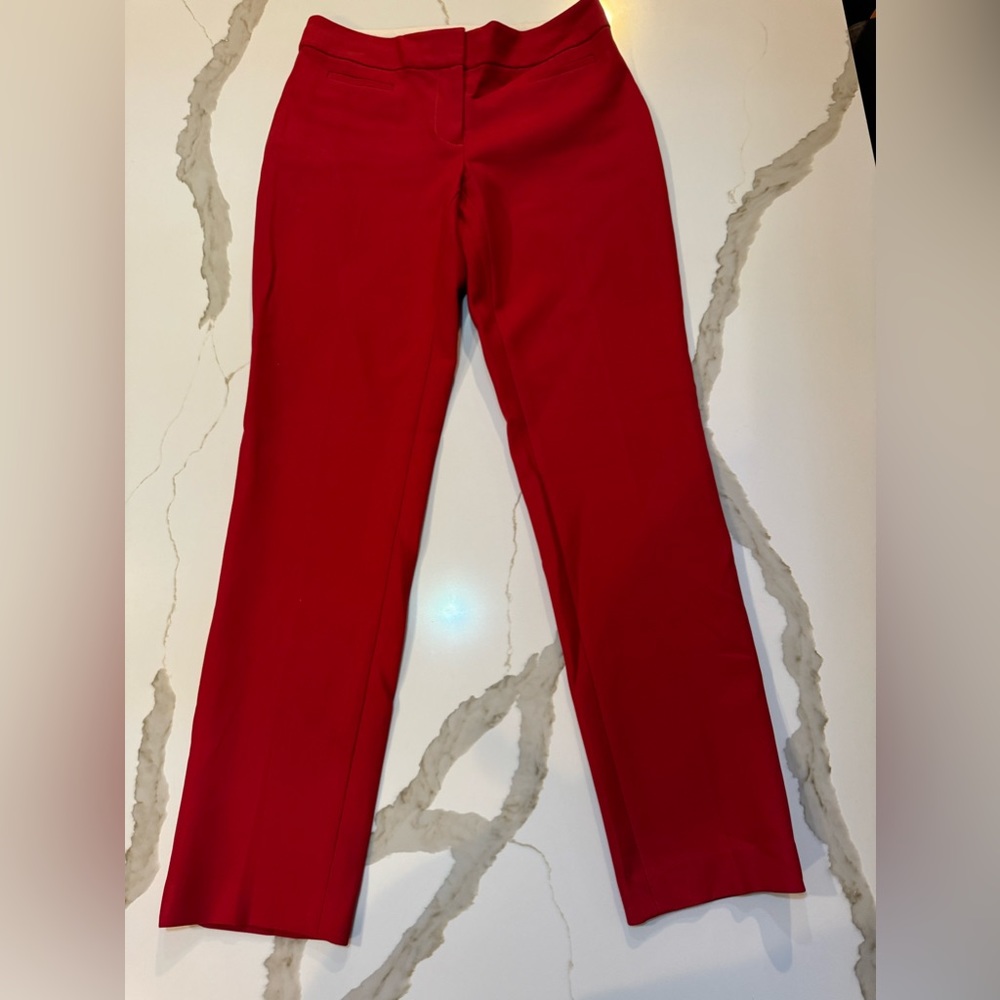 Ann Taylor Loft ‘Julie’ Pencil Ankle Red Dress Pants Size 2
